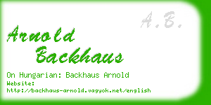 arnold backhaus business card